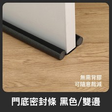 門縫條 門底密封條 防風 隔音, 1個, 黑色-94CM