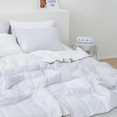 시원한 냉감원단 시노우 리플 시어서커 일자누빔 포근한 워싱 순면 60수 얇은 여름이불세트