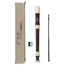 야마하 YAMAHA 소프라노 리코더 독일식 YRS-321 로즈우드 색상 손가락 걸이 청소 막대 리코더 크림 천 케이스 운지표 ABS 수지제