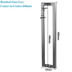 호환 1개 SUS304 유리 도어 바 풀 백투백 마운트 로즈 골드 화이트 블랙, 08 Slim Grey 440mm