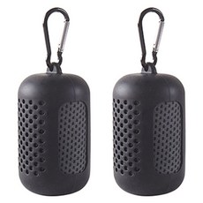 헨센 휴대용 스포츠 슬림 타올, 블랙, 2개