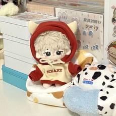 牛角衛衣4色可選娃衣10cm超便宜棉花娃娃衣服20cm可愛公仔配飾diy, 1個, 帽紅,10cm（僅娃衣）