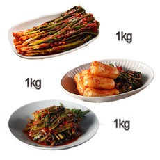 찬우물 신선김치세트 3kg (파김치 1Kg + 총각김치 1kg + 열무김치 1kg)