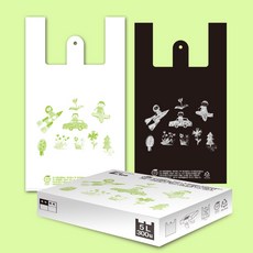 클린피플즈 친환경 비닐봉투 손잡이봉투 5L 300매 환경오염 저감물질함유, 검정, 1박스