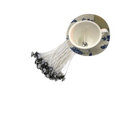 100P 캔들만들기 짧은양초심지 단단한캔들실 양초재료 탭있는심지줄, 본품, 1개