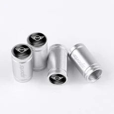 4개입 자동차 밸브 캡 휠 먼지 커버 타이어 미니 쿠퍼 JCW 웍스 F54 R50 용, 01 Mini Sports Silver