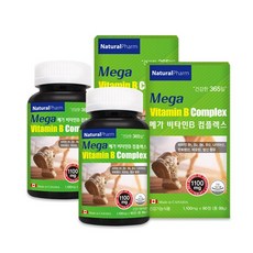 네추럴팜 메가 비타민b 컴플렉스 고함량비타민b 8가지 비타민b군 건강기능식품, 90정, 2개, 90정