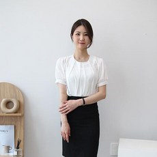 女款面試襯衫辦公室風抓褶短袖襯衫面試服正裝襯衫女款面試服裝圓領雪紡襯衫