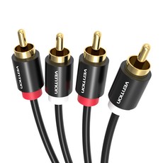 벤션 2RCA to 2RCA Audio 케이블 블랙 1m, VAB-R06, 1개