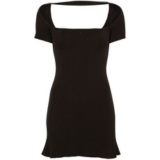 꾸레쥬 하이퍼블리 골지 미니 드레스