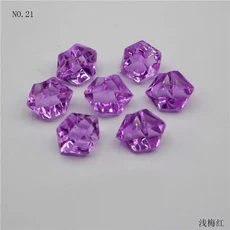 100pcs 다채로운 아크릴 플라스틱 투명 돌 크리스탈 바위 꽃병 필러 인공 색상 물고기 탱크 홈 웨딩 장식, 08 100pcs16