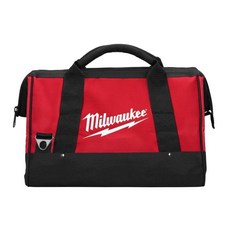 Milwaukee 43.2cm(17인치) 튼튼한 캔버스 공구 가방 6개의 내부 포켓 강화된 바닥 및 스트랩 링(어깨끈 미포함), 1개