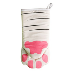 모든양품 고양이 단열 오븐 장갑, 화이트, 2개