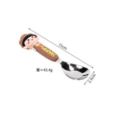 316不鏽鋼兒童餐具組 卡通手柄勺叉, 小男孩手柄勺子, 1個, 餐具
