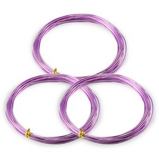 코히모 와이어 공예 철사 공예용 알루미늄 3.0MM x 5M 3개 세트 3W172, 1세트, 퍼플