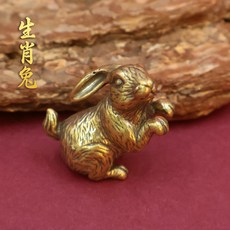 黃銅十二生肖擺件 工藝品 吉祥物 居家裝飾 開運禮物 送禮 藝術收藏 傳統風格 精緻工藝 套裝+大號立體生肖兔