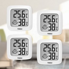 [1+1기획] TOZ 신생아 디지털 미니 온습도계, 4개, 화이트