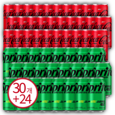코카콜라 제로 190ml 30캔 + 스프라이트 제로 350ml 24캔, 30개