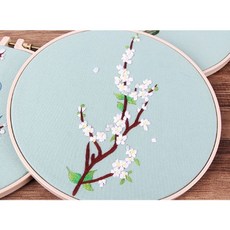 [조한스토어] 프랑스 자수 초보자용 십자수 DIY 패키지, 10) 매화꽃, 1세트