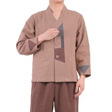 만덕몰 봄가을 남성 면 마 배색 조각보 저고리 바지 세트 개량 생활한복 절복 법복