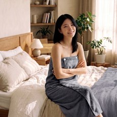 아크디 여성용 피부관리 관리실 샤워가운, 1개, 진회색