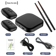 전기 에어 드럼스틱 전문 전자 가상 드럼 페달, 1개, 4. Black