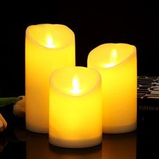 흔들리는 LED 대형양초 파티 캔들 무드등 캠핑 양초 인테리어 양초 조명 프로포즈 생일, 스윙헤드 LED양초(12cm)