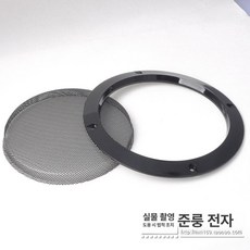 스피커 그릴 커버 스피커망 보호 실버 DIY 철망, 블랙 링 + 블랙 메시, 2 인치