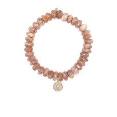 시드니에반 14K 옐로 골드 문스톤 비즈 브레이슬릿