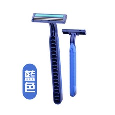 拋棄式不鏽鋼雙層刮鬍刀 - 泡沫豐富 快速起泡 旅行適用, 1個, 刮鬍刀｜藍色