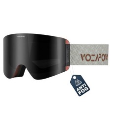 VOZAPOW HD 렌즈가 있는 김 서림 방지 스키 고글 자외선 차단 마그네틱 렌즈 OTG 스노보드 스노우 고글 남성 여성용, 02-블랙 프레임-그레이 렌즈-vlt 15%