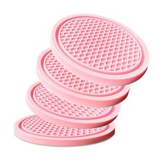 쿨롤로 자동차 컵 홀더 터 4팩 미끄럼 방지 자동차용 PVC 고무 인서트 /트럭 /SUV /밴 (2 75 x0 2 ) 핏 액세서리 (블랙), Pink