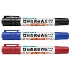 雄獅 TM-001 雙頭奇異麥克筆 (6mm 2mm), 藍, 1個