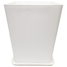 ALLS 중대형 플라스틱 인테리어 사선 사각 화분, 1개, 화이트