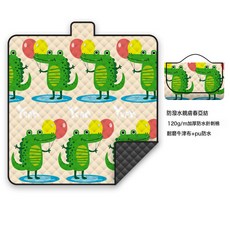 戶外野餐墊防水防草沙加厚防潮野餐布墊子野營春遊, 小鱷魚野餐墊