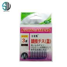 KOMCAMCIS 卡美斯競技千又(藍鉤) 魚鈎 磯釣 黑鯛 石鯛 鯉魚 草魚 專用競技魚鉤, 1個, 競技千又鉤(藍),4# 小包裝(10入), 10
