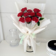 어나더플레르 비누꽃 용돈꽃다발 카네이션 장미 10송이, 레드, 1개
