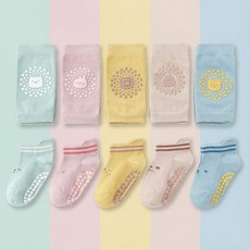 아기 유아 걸음마 무릎 보호대 양말 세트
