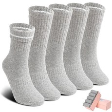 HUGSOCKS 여성용 울 부츠 양말 따뜻한 겨울 보온 두꺼운 하이킹 작업 크루 아늑한 선물 5켤레 다크 그레이/그레이 화이트/커피/네이비 블루/블랙 130917 881838