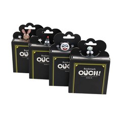 OUCH! 입체 캐릭터 책갈피 귀여운 북마크 세트, 1개, 4종 동물 조합 (토끼 늑대 팬더 당나귀)