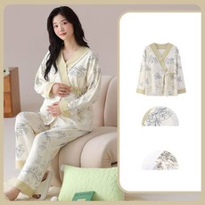 겨울 임산부 내의 상하의 세트 실내복 수유 내의 세트 빅사이즈 임산부 내복 상의 + 하의