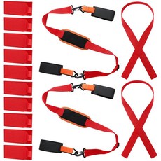 Hollowfly 스키 랩 패스너 스트랩 폴 캐리어 스노우보드 부츠 캐리어 스트랩 남성 및 여성용 겨울 선물 스포츠 액세서리 보관 장비 (레드), Red