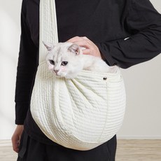 寵物斜跨包 寵物帆布包 韓系 草莓包, 1個, 米白(優惠款),S, 米白