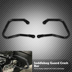 오토바이 크래쉬바 리어 가드 크래시 바 새들 백 고속도로 엔진 범퍼 보호대 할리 소프테일 헤리티지 클래식 FLHCS FLHC 18Up, [01] Black Guard Bar