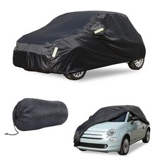 자동차 커버 방수 전천후 피아트 500/500 Abarth 2011-2022와 호환 자동차 커버 Sun Hail UV 눈 먼지 보호 커버 외부 액세서리(블랙), 블랙