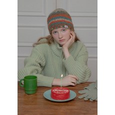 MELLOTORY 보헤미안 니트 햇 (오렌지 믹스)