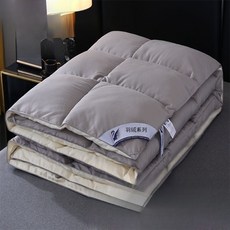 桃園出貨 出口日本 羽絨被 95白鵝絨 抗菌防蟎 春秋被 可機洗水洗 加厚保暖冬被 被芯 單雙人被 學生宿捨被子, 原裝訂單/出口保稅-AB版灰米色,200x230cm4公斤【雙人加大厚冬被