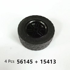 빌딩 블록 휠 핀 구멍 타이어용, 4. 4 Pcs with 15413, 1개
