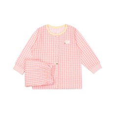 오가닉맘 뉴코아부천점 | 오가닉맘 아기 긴소내의 | 핑크 체크 패턴에 귀여운 토끼 포인트