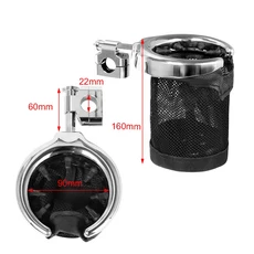 크롬 오토바이 음료 컵 홀더 조정 가능한 알루미늄 할리 투어링 스트리트 글라이드 ATV 유니버설 FLH/T, 03 silver22mm